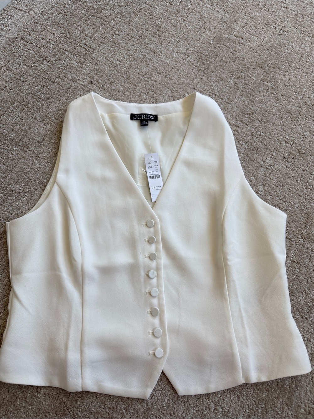 J. Crew women’s off-white button-up vest size M
